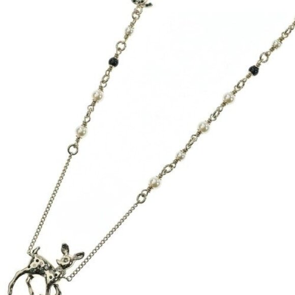 Chanel Necklace White Silver
